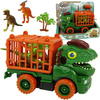 Transporter zielony dinozaur do rozkręcania majsterkowanie dla dzieci akcesoria 3w1