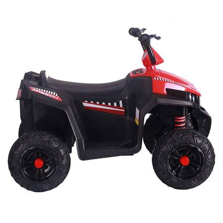 Elektryczny quad na akumulator dla dzieci ze światłami LED i obiciem z ekoskóry czerwony S601 