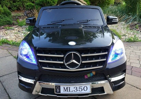 Czarny samochód na akumulator Mercedes ML350 elektryczny Auto dla dzieci światła LED 2 silniki