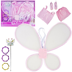 Przebranie dla dziewczynki na bal Strój księżniczki Wróżki ze skrzydłami i różdżką