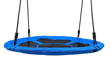 Huśtawka do ogrodu dla dzieci Bocianie gniazdo Krzesło wiszące niebieskie 110cm FUNFIT