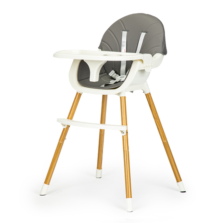 Krzesełko Fotelik do karmienia z tacką dla dzieci szary Ecotoys HA-004 GRAY