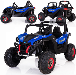 Duży samochód na akumulator auto elektryczne dla dzieci Jeep XMX603 niebieski ze światłami LED