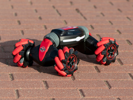 Dwustronny samochód zdalnie sterowany Akrobata Dancing Stunt 360 dla dzieci czerwony