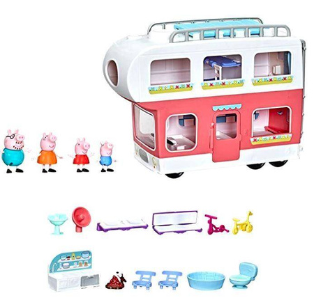 Zestaw Świnka Peppa rodzinny kamper figurki akcesoria dla dzieci efekty dźwiękowe Hasbro 