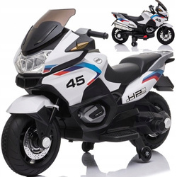 Motor motocykl elektryczny dla dzieci pojazd na akumulator biały XMX609 światła LED