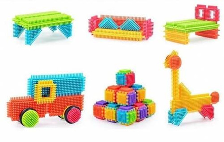 Klocki konstrukcyjne edukacyjne jeżyki 90 elementów w torbie