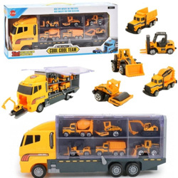 Zestaw ciężarówka tir maszyny budowlane resoraki laweta