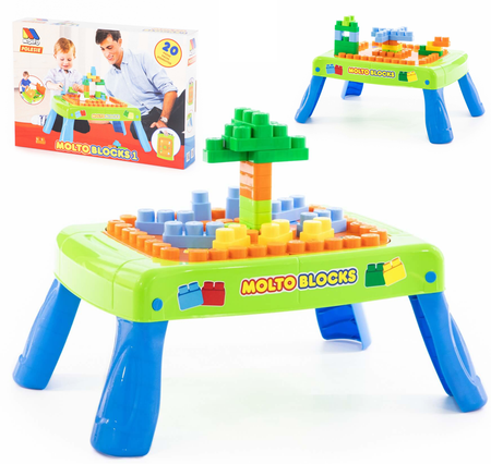 Stoliczek edukacyjny dla dzieci Zestaw klocków do układania 20 elementów Molto Blocks