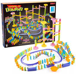 Duży tor kulkowy Marble dla dzieci Klocki Domino 308 elementów