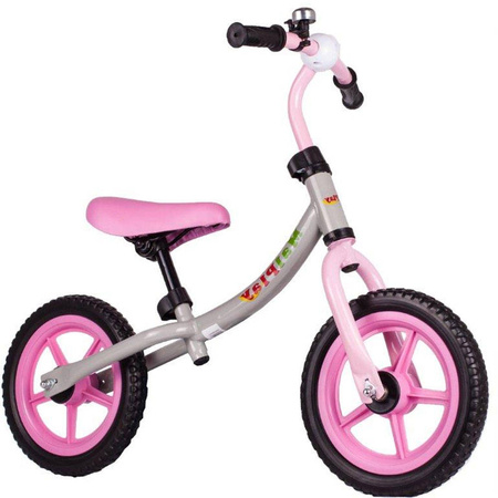Rowerek biegowy szaro-różowy Rower dziecięcy