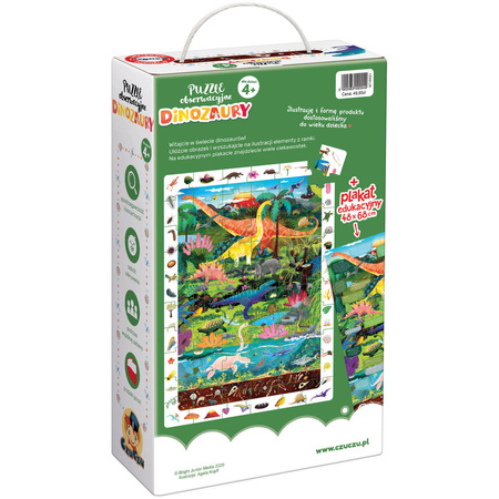 CzuCzu Puzzle Obserwacyjne Dinozaury 60 elem. + plakat 48x68
