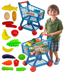 Zestaw Koszyk sklepowy Wózek na zakupy dla dzieci Warzywa Akcesoria