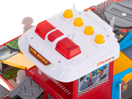 Duży rozkładany transporter Wóz Strażacki Parking Straż Pożarna dla dzieci z akcesoriami