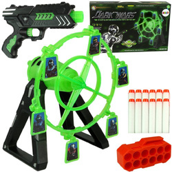 Gra zręcznościowa dla dzieci strzelanie do celu pistolet obrotowa tarcza naboje światło