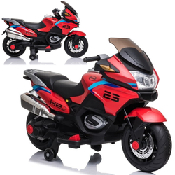 Duży motocykl elektryczny dla dzieci motor na akumulator czerwony XMX609 2 silniki