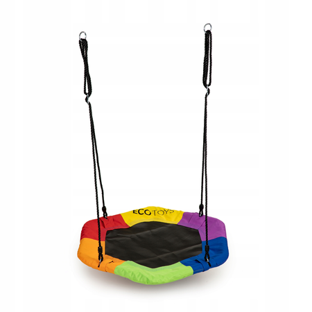 Sześciokątna huśtawka ogrodowa dla dzieci Bocianie gniazdo Ecotoys multikolor 95cm MIR6023 MULTI