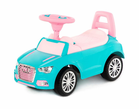 Jeździk chodzik Super Car dla dzieci Samochód z panelem muzycznym WADER Polesie niebieski