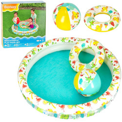 Bestway 51124 Zestaw plażowy Basen 122cm Piłka Koło