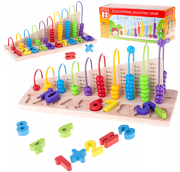 Drewniane liczydło dla dzieci Zabawka edukacyjna do nauki liczenia Cyferki