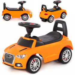 Jeździk chodzik Super Car dla dzieci Samochód z panelem muzycznym WADER Polesie pomarańczowy