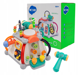 Interaktywna kostka edukacyjna dla dzieci Zabawka sensoryczna z dźwiękiem i światłem HOLA