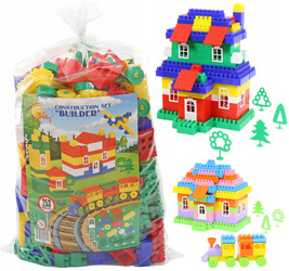 Duży zestaw plastikowych klocków dla dzieci klocki konstrukcyjne 253 elementy WADER - POLESIE 0552