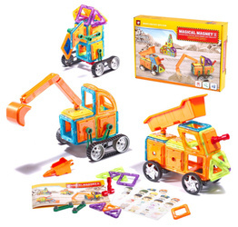 Edukacyjne klocki magnetyczne dla dzieci do układania Magical Magnet 162 elementy