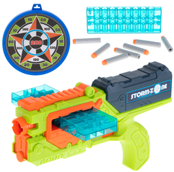 Zielony pistolet karabin wyrzutnia piankowe naboje dla dzieci zestaw tarcza magazynek