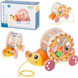 Drewniany sorter na sznureczku jeżyk mobilny dla dzieci 