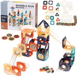 Klocki konstrukcyjne marble tor kulkowy dla dzieci 110 elementów
