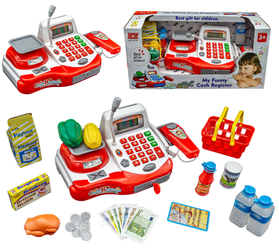 Duża sklepowa kasa fiskalna dla dzieci Edukacyjna zabawka z kalkulatorem, wagą i akcesoriami