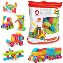 Klocki konstrukcyjne edukacyjne jeżyki 90 elementów w torbie