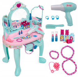 Toaletka dla dziewczynek z dźwiękiem i światłem, akcesoriami i lusterkiem