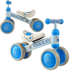 Rower rowerek biegowy jeździk dla dzieci Bello z podwójnymi kołami niebieski