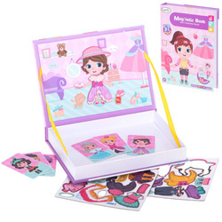 Puzzle magnetyczne układanka ubierz lalkę dla dzieci ubrania fryzury 51 el.