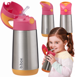 Bidon termiczny ze słomką i uchwytem termobutelka dla dzieci BBox 350ml Strawberry Shake BB00451