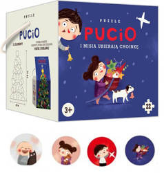 Puzzle Pucio i Misia ubierają choinkę 22 elementy
