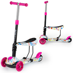 Trójkołowa hulajnoga balansowa z siedziskiem dla dzieci Ecotoys BW-203 RED/PINK