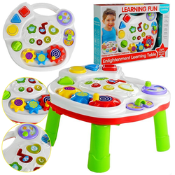 Interaktywny stolik edukacyjny dla dzieci dźwięki melodie światła nauka kształtów kolorów 