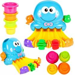 Zabawkowa ośmiornica do kąpieli dla dzieci zabawka do wody z kubeczkami i zjeżdżalnią