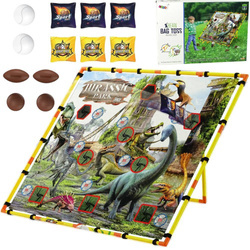 Gra zręcznościowa dla dzieci rzucanie do celu dinozaury plansza woreczki piłki 