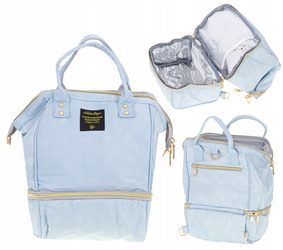 Torba do wózka organizer na pieluchy butelki przybory plecak dla rodziców dla mamy taty niebieski