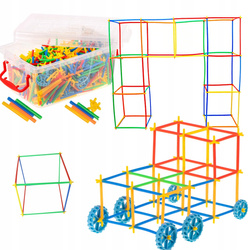 Słomki do budowania edukacyjne klocki konstrukcyjne dla dzieci zestaw 988 elementów