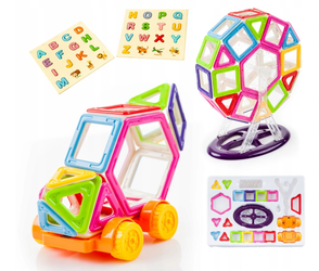 Edukacyjne klocki magnetyczne dla dzieci do układania Magical Magnet 68 elementów