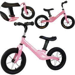Rower rowerek biegowy Rocco dla dzieci Jeździk 3+ różowy z regulowanym siedzeniem