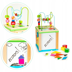 Drewniana kostka edukacyjna dla dzieci tablica sorter mula Ecotoys HM015470