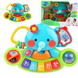 Interaktywny słonik edukacyjny pianinko muzyczne dla dzieci 