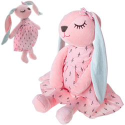 Pluszowa maskotka dla dzieci różowy króliczek sukienka 52 cm