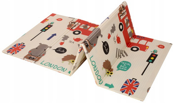 Dwustronna GRUBA edukacyjna mata piankowa dla dzieci składana miasto las 200 x 180cm x 0,8cm